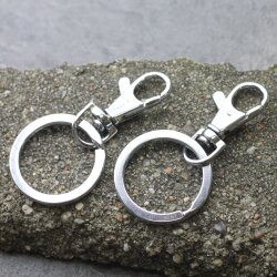 1 Swivel Lobster Clasps, Key Chain, Rhodium Imitation