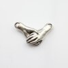 1 Handshake Clasps, Handshake Charms Pendant, Antique Silver