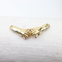 5 Gold Holding Hands Charms