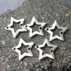 10 Silver Star charms connectors