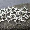 10 Silver Star charms connectors