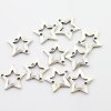 10 Silver Star charms connectors