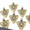 5 Antique Brass Ethnic Charms Pendant