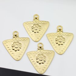 5 Matte Gold Ethnic Charms Pendant