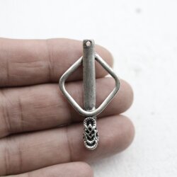 5 Antique Silver Statement Charms Pendant