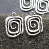 5 Antique Silver Asymmetric Spiral Charms Pendant