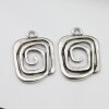 5 Antique Silver Asymmetric Spiral Charms Pendant