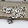 5 Antique Silver Asymmetric Spiral Charms Pendant