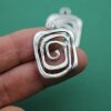 5 Antique Silver Asymmetric Spiral Charms Pendant