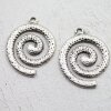 1 Antique Silver Statement Spiral Charms Pendant