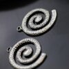 1 Antique Silver Statement Spiral Charms Pendant