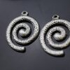 1 Antique Silver Statement Spiral Charms Pendant