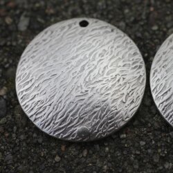 5 Antique Silver Textured Charms