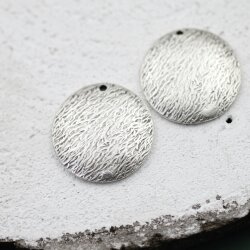 5 Antique Silver Textured Charms