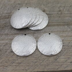5 Antique Silver Textured Charms