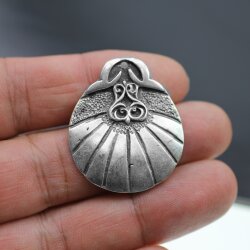 1 Antique Silver Tribal Charms Pendant