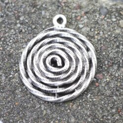 1 Antique Silver Spiral Charms Pendant