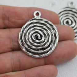 1 Spiralen Anhänger, altsilber