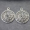 1 Antique Silver Spiral Charms Pendant