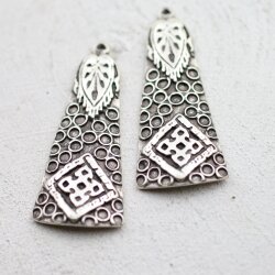 1 Antique Silver Ethnic Charms Pendant