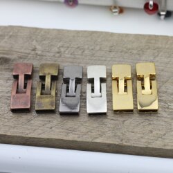 5 Antique Copper Hook Bracelet Clasps