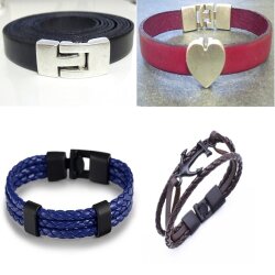 5 Haken Verschlüsse für Lederarmband. altkupfer