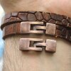 5 Haken Verschlüsse für Lederarmband. altkupfer