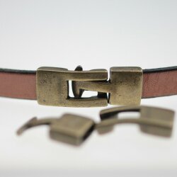 5 Antique Brass Hook Bracelet Clasps