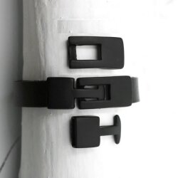 5 Matte Black Hook Bracelet Clasps