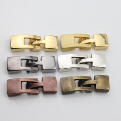 5 Haken Verschlüsse für Lederarmband. mattgold