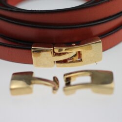 5 Haken Verschlüsse für Lederarmband. gold