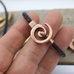 5 Spiralen Armband-Verschluss altkupfer