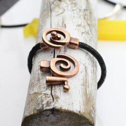 5 Antique Copper Spiral Closure, Bracelet Clasps