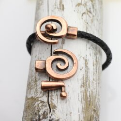 5 Antique Copper Spiral Closure, Bracelet Clasps
