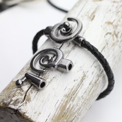 5 Spiralen Armband-Verschluss Jet Hematit