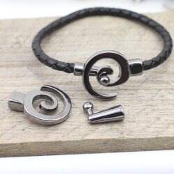 5 Spiralen Armband-Verschluss Jet Hematit