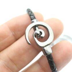 5 Spiralen Armband-Verschluss Jet Hematit