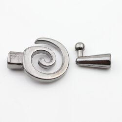 5 Gunmetal Spiral Closure, Bracelet Clasps