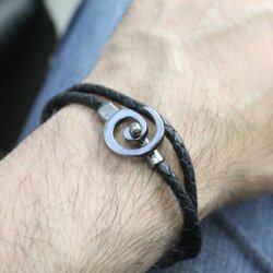 5 Spiralen Armband-Verschluss Jet Hematit