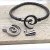 5 Spiralen Armband-Verschluss Jet Hematit