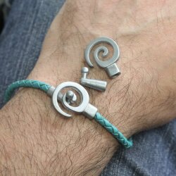 5 Spiralen Armband-Verschluss Grau Silber