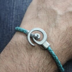 5 Grey Silver Spiral Bracelet Clasps