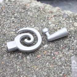 5 Grey Silver Spiral Bracelet Clasps