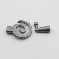 5 Spiralen Armband-Verschluss Grau Silber