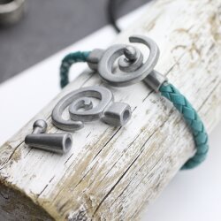 5 Spiralen Armband-Verschluss Grau Silber