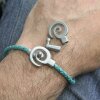 5 Grey Silver Spiral Bracelet Clasps