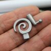 5 Grey Silver Spiral Bracelet Clasps