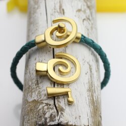 5 Matte Gold Spiral Bracelet Clasps