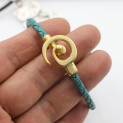 5 Matte Gold Spiral Bracelet Clasps