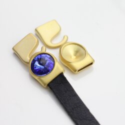 1 Armband Verschluss für 12 mm Rivoli Swarovski oder Preciosa Kristalle, mattgold
